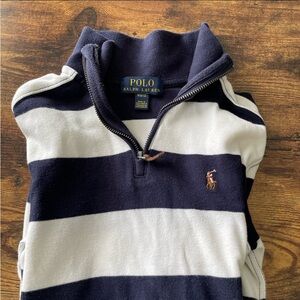 Ralph Lauren Polo Kids Rugby Shirt | Navy White Stripe | Size M (10–12)